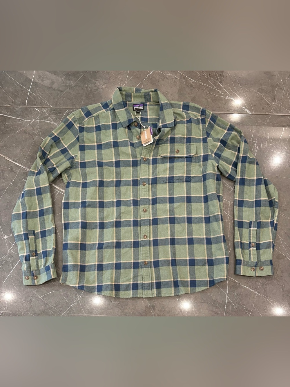 Men's Long-Sleeved Cotton in Conversion Lightweight Fjord Flannel Shirt NWT L